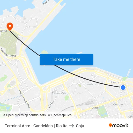Terminal Acre - Candelária | Rio Ita to Caju map