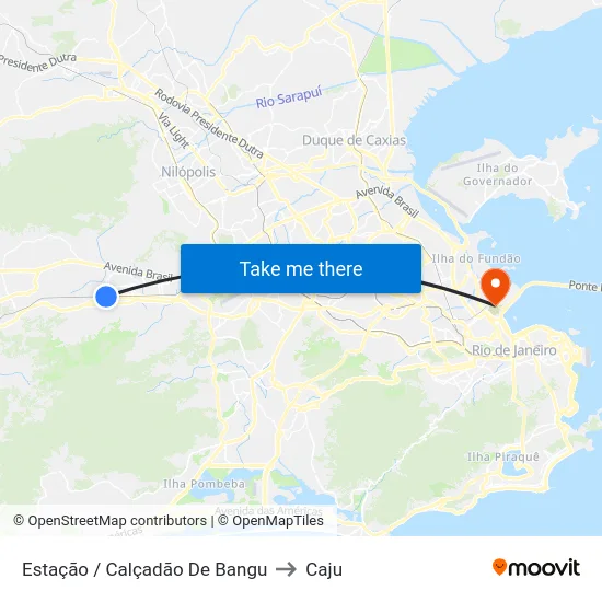 Estação / Calçadão De Bangu to Caju map