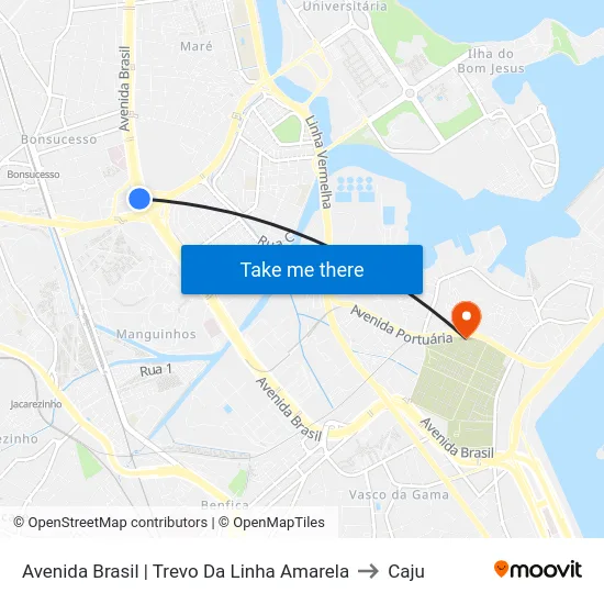 Avenida Brasil | Trevo Da Linha Amarela to Caju map