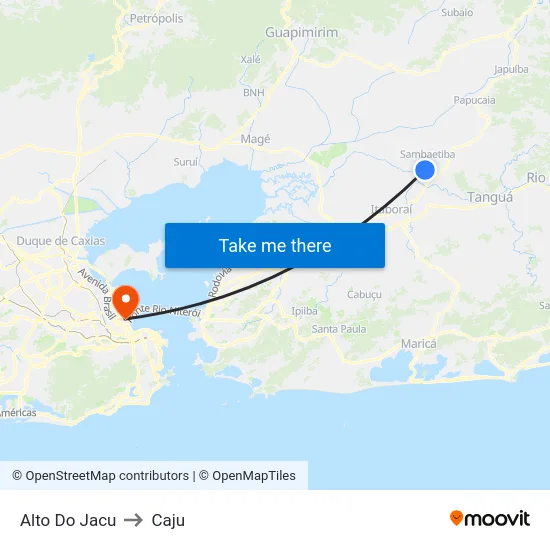 Alto Do Jacu to Caju map