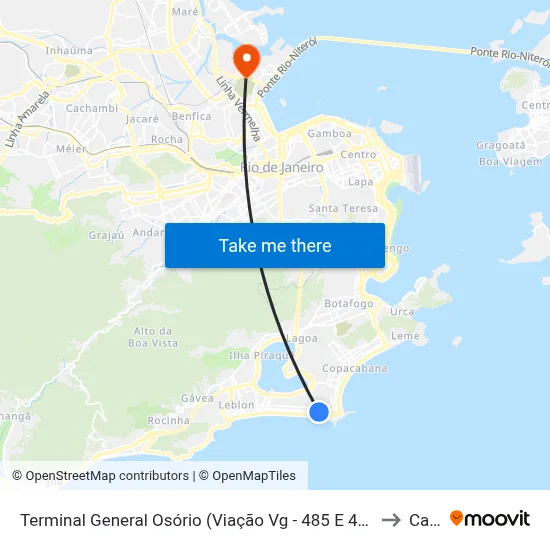 Terminal General Osório (Viação Vg - 485 E 486) to Caju map