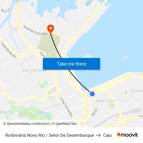 Rodoviária Novo Rio / Setor De Desembarque to Caju map