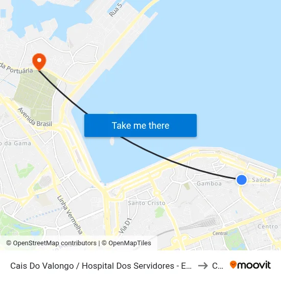 Cais Do Valongo / Hospital Dos Servidores - Entrada Lateral to Caju map