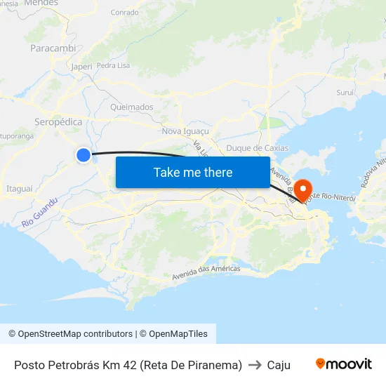 Posto Petrobrás Km 42 (Reta De Piranema) to Caju map