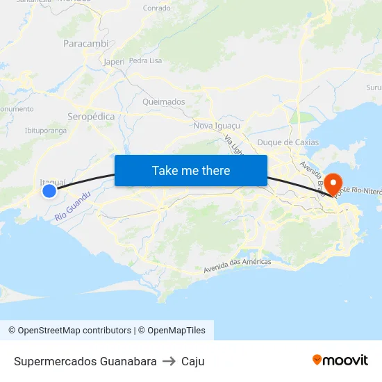 Supermercados Guanabara to Caju map