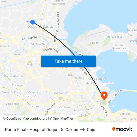 Ponto Final - Hospital Duque De Caxias to Caju map