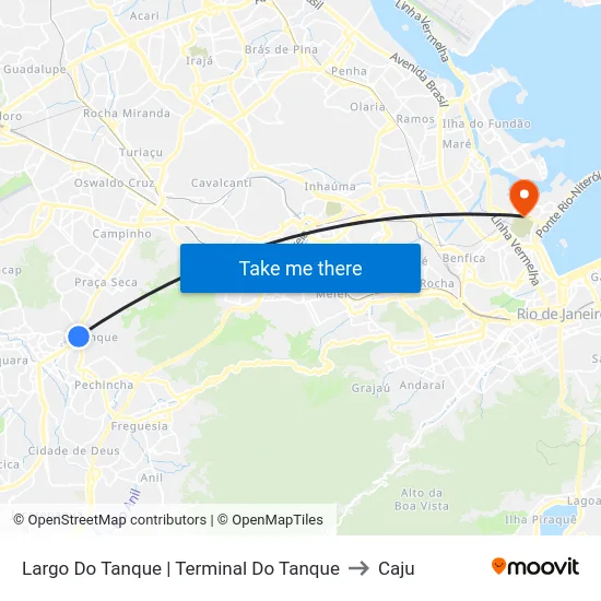 Largo Do Tanque | Terminal Do Tanque to Caju map