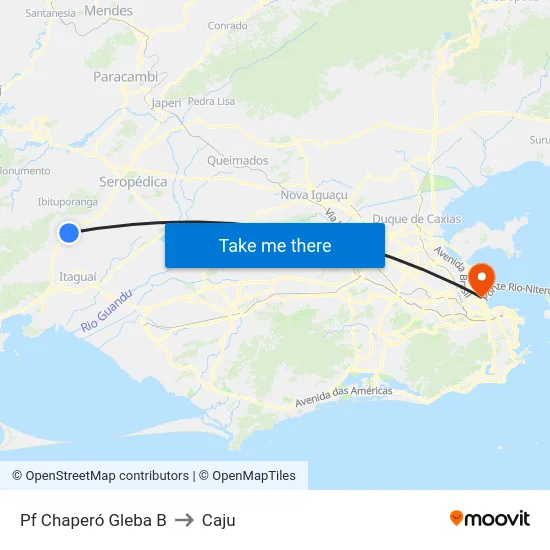 Pf Chaperó Gleba B to Caju map