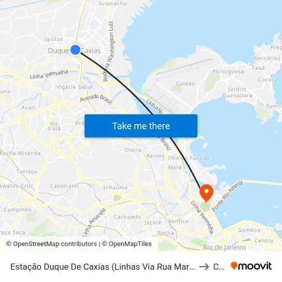 Estação Duque De Caxias (Linhas Via Rua Marechal Deodoro) to Caju map