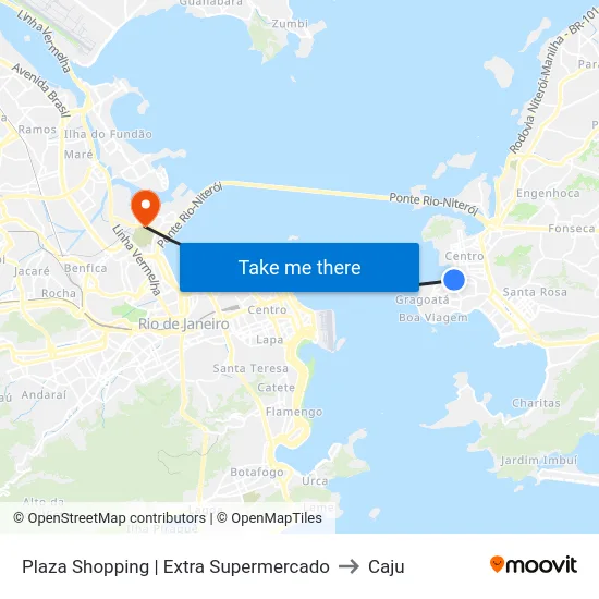 Plaza Shopping | Extra Supermercado to Caju map