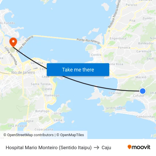 Hospital Mario Monteiro (Sentido Itaipu) to Caju map