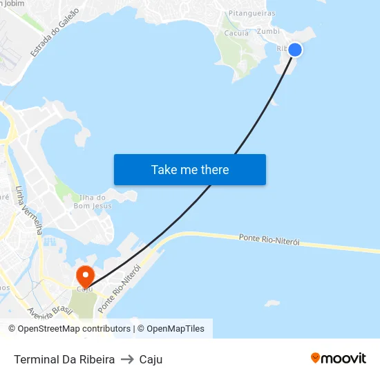 Terminal Da Ribeira to Caju map