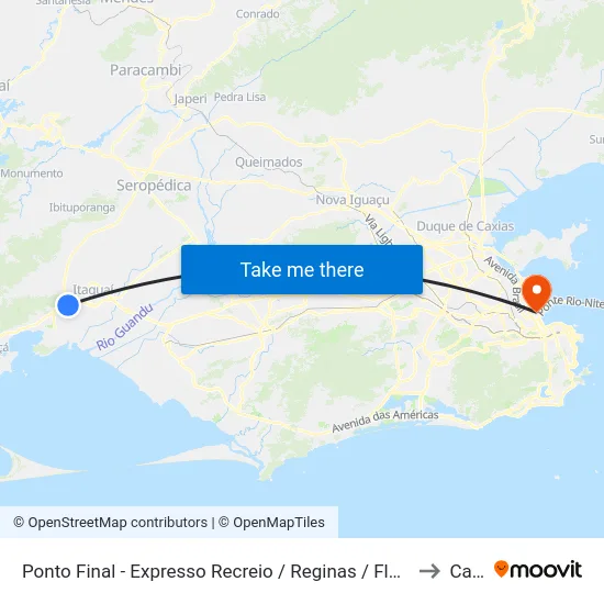 Ponto Final - Expresso Recreio / Reginas / Flores to Caju map