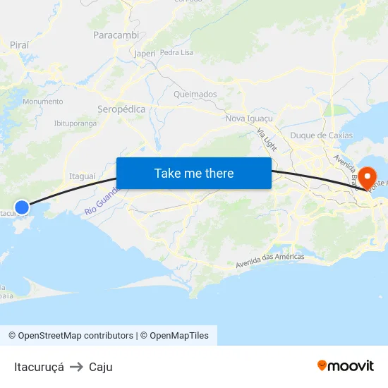 Itacuruçá to Caju map