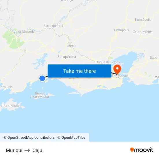 Muriqui to Caju map