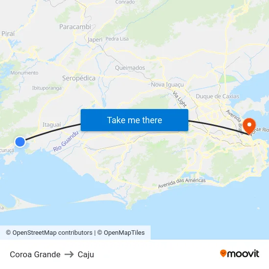 Coroa Grande to Caju map