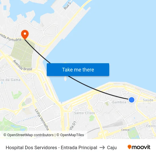 Hospital Dos Servidores - Entrada Principal to Caju map