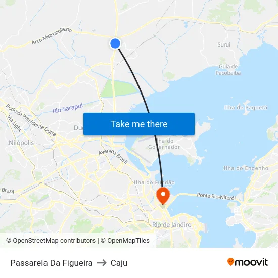 Passarela Da Figueira to Caju map