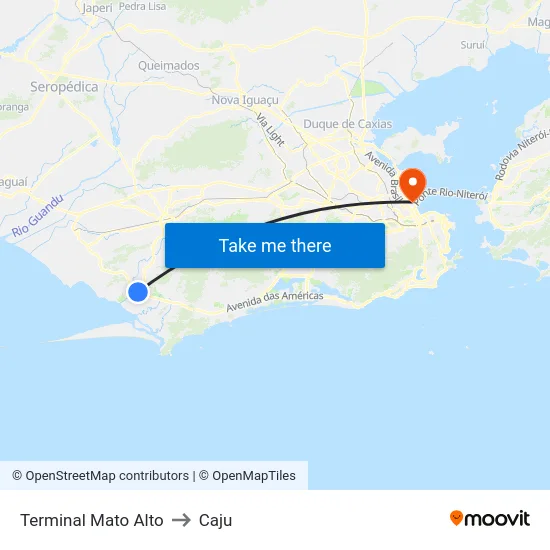 Terminal Mato Alto to Caju map