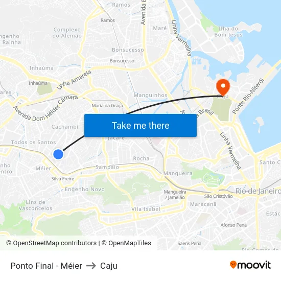 Ponto Final - Méier to Caju map
