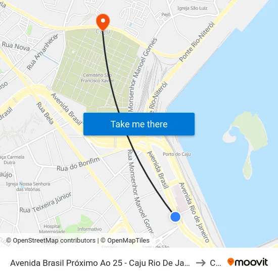 Avenida Brasil Próximo Ao 25 - Caju Rio De Janeiro - Rj Brasil to Caju map