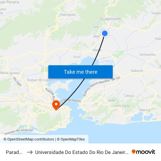 Parada Ideal to Universidade Do Estado Do Rio De Janeiro - Campus Maracanã map