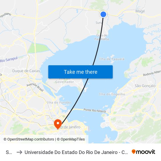 Suruí to Universidade Do Estado Do Rio De Janeiro - Campus Maracanã map
