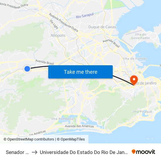 Senador Camará to Universidade Do Estado Do Rio De Janeiro - Campus Maracanã map