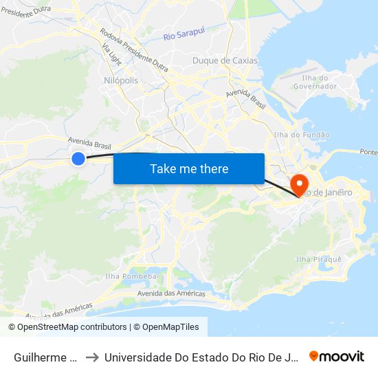 Guilherme Da Silveira to Universidade Do Estado Do Rio De Janeiro - Campus Maracanã map