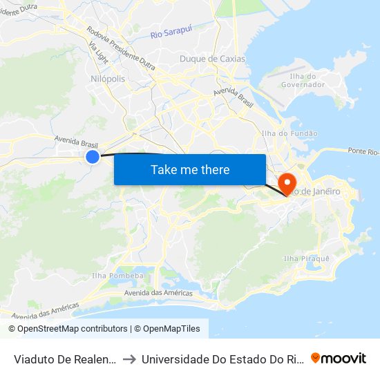 Viaduto De Realengo | Estação Supervia to Universidade Do Estado Do Rio De Janeiro - Campus Maracanã map