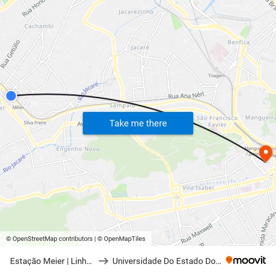 Estação Meier | Linhas Via Rua Amaro Cavalcanti to Universidade Do Estado Do Rio De Janeiro - Campus Maracanã map