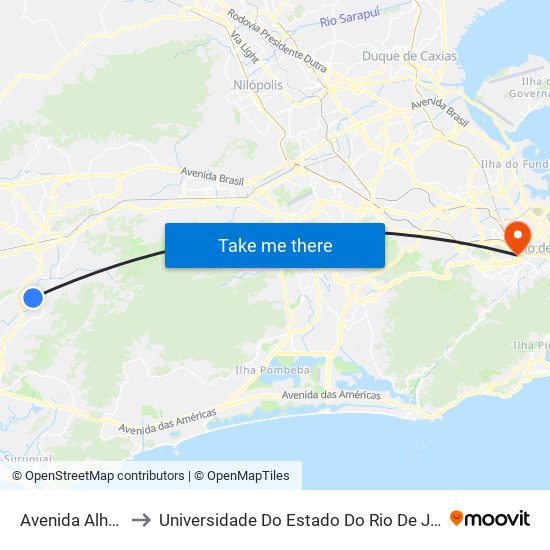 Avenida Alhambra, 920 to Universidade Do Estado Do Rio De Janeiro - Campus Maracanã map