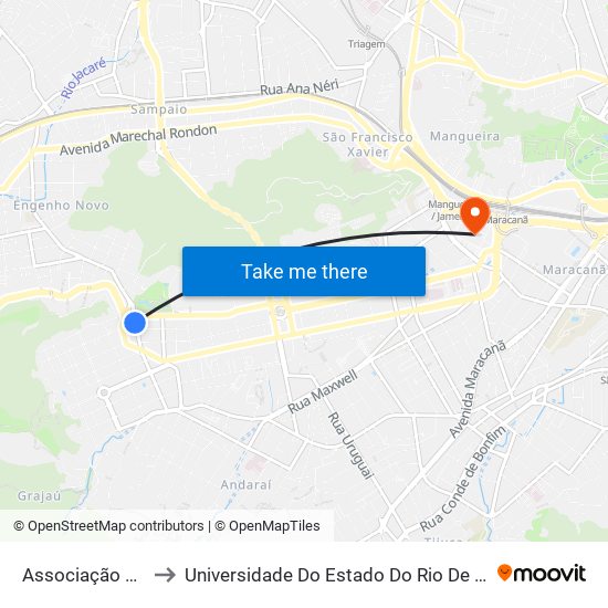 Associação Atlética Light to Universidade Do Estado Do Rio De Janeiro - Campus Maracanã map