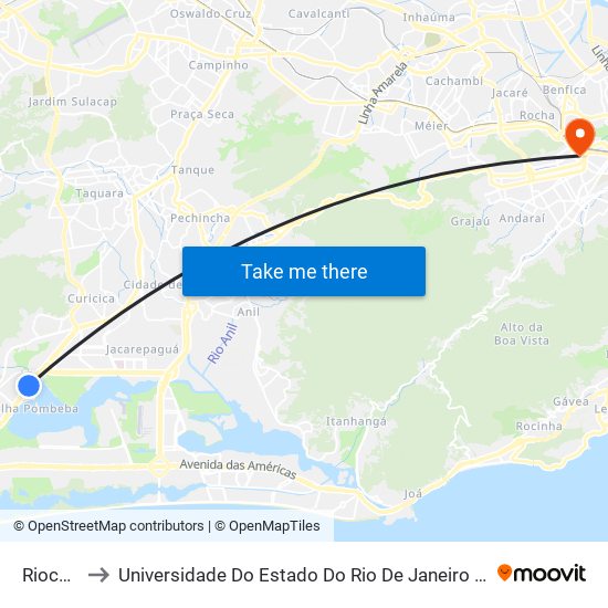 Riocentro to Universidade Do Estado Do Rio De Janeiro - Campus Maracanã map