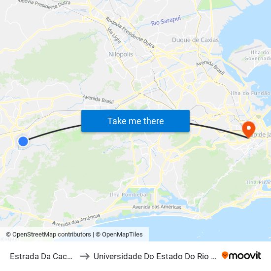 Estrada Da Cachamorra, 108-122 to Universidade Do Estado Do Rio De Janeiro - Campus Maracanã map