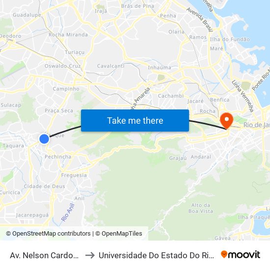 Av. Nelson Cardoso | Rua Lívio Barreto to Universidade Do Estado Do Rio De Janeiro - Campus Maracanã map