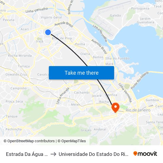 Estrada Da Água Grande, 1299-1529 to Universidade Do Estado Do Rio De Janeiro - Campus Maracanã map