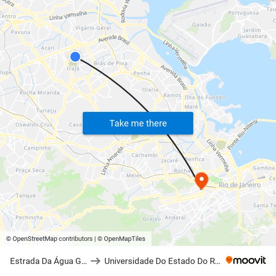 Estrada Da Água Grande, 560 | Extra Irajá to Universidade Do Estado Do Rio De Janeiro - Campus Maracanã map