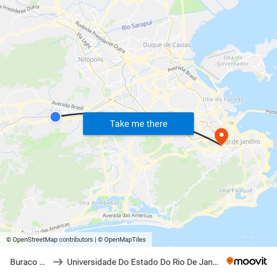 Buraco Do Faim to Universidade Do Estado Do Rio De Janeiro - Campus Maracanã map