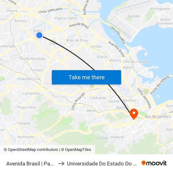 Avenida Brasil | Passarela 27 / Assaí Ceasa to Universidade Do Estado Do Rio De Janeiro - Campus Maracanã map