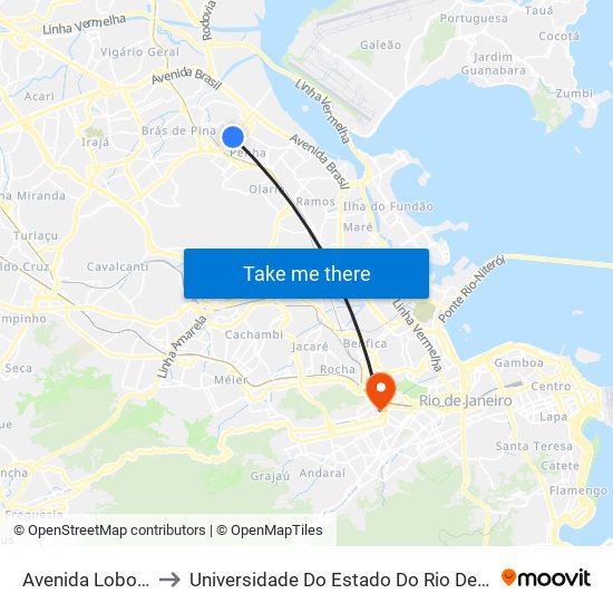 Avenida Lobo Júnior, 1560 to Universidade Do Estado Do Rio De Janeiro - Campus Maracanã map