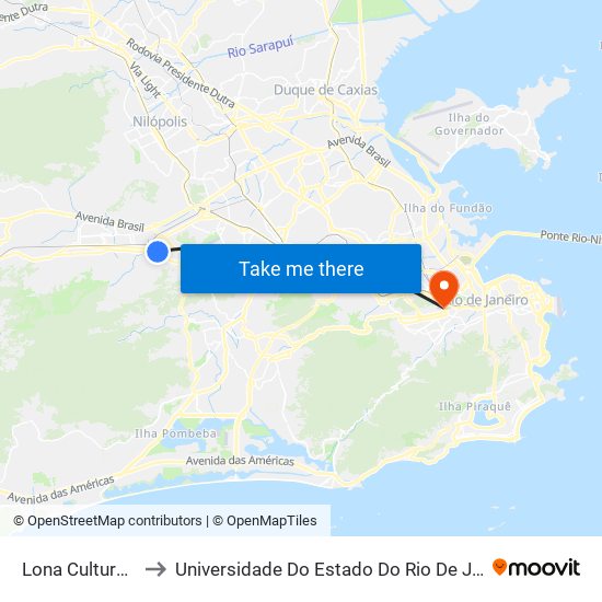 Lona Cultural | Prezunic to Universidade Do Estado Do Rio De Janeiro - Campus Maracanã map