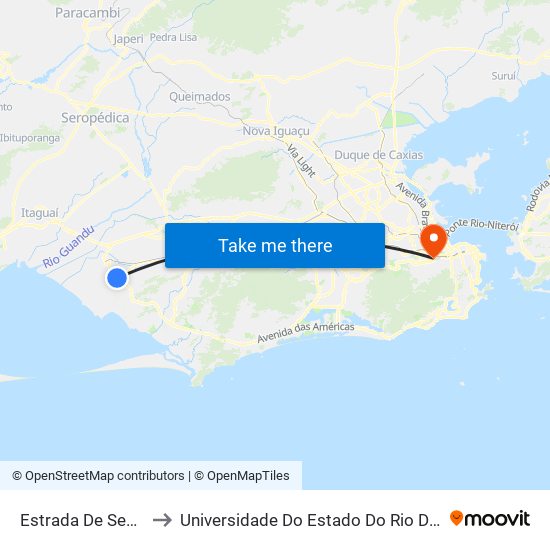 Estrada De Sepetiba, 201-215 to Universidade Do Estado Do Rio De Janeiro - Campus Maracanã map