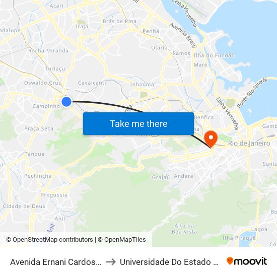 Avenida Ernani Cardoso, 165 | Via Viaduto De Cascadura to Universidade Do Estado Do Rio De Janeiro - Campus Maracanã map
