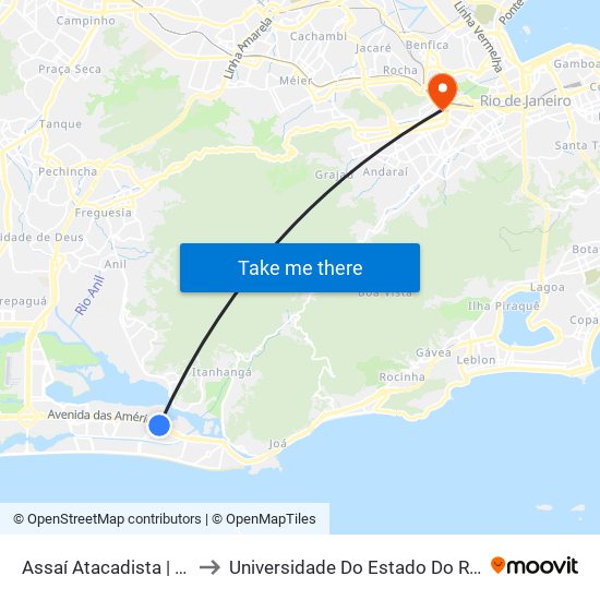 Assaí Atacadista | BRT Bosque Marapendi to Universidade Do Estado Do Rio De Janeiro - Campus Maracanã map