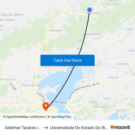 Adelmar Taváres | Condomínio Roseiral to Universidade Do Estado Do Rio De Janeiro - Campus Maracanã map