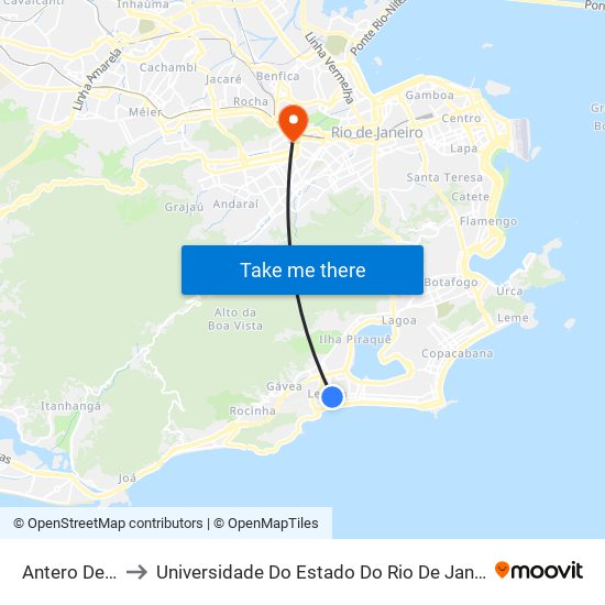 Antero De Quental to Universidade Do Estado Do Rio De Janeiro - Campus Maracanã map