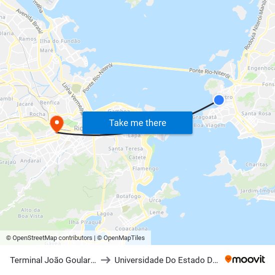 Terminal João Goulart - Bay Market (Sentido Plaza) to Universidade Do Estado Do Rio De Janeiro - Campus Maracanã map