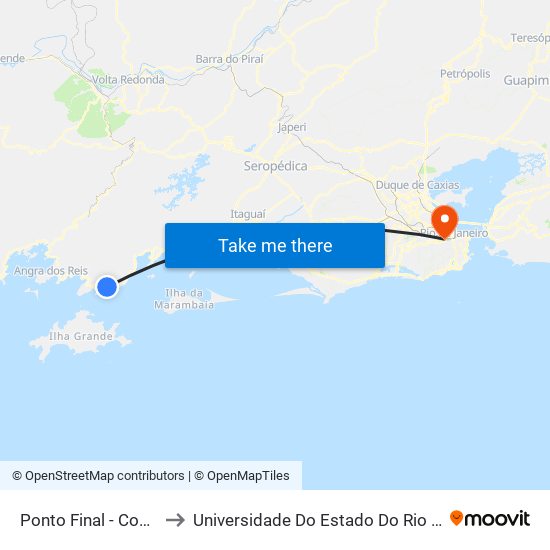 Ponto Final - Conceição De Jacareí to Universidade Do Estado Do Rio De Janeiro - Campus Maracanã map