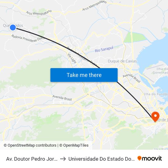 Av. Doutor Pedro Jorge | Estação De Queimados to Universidade Do Estado Do Rio De Janeiro - Campus Maracanã map